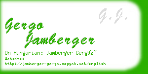 gergo jamberger business card